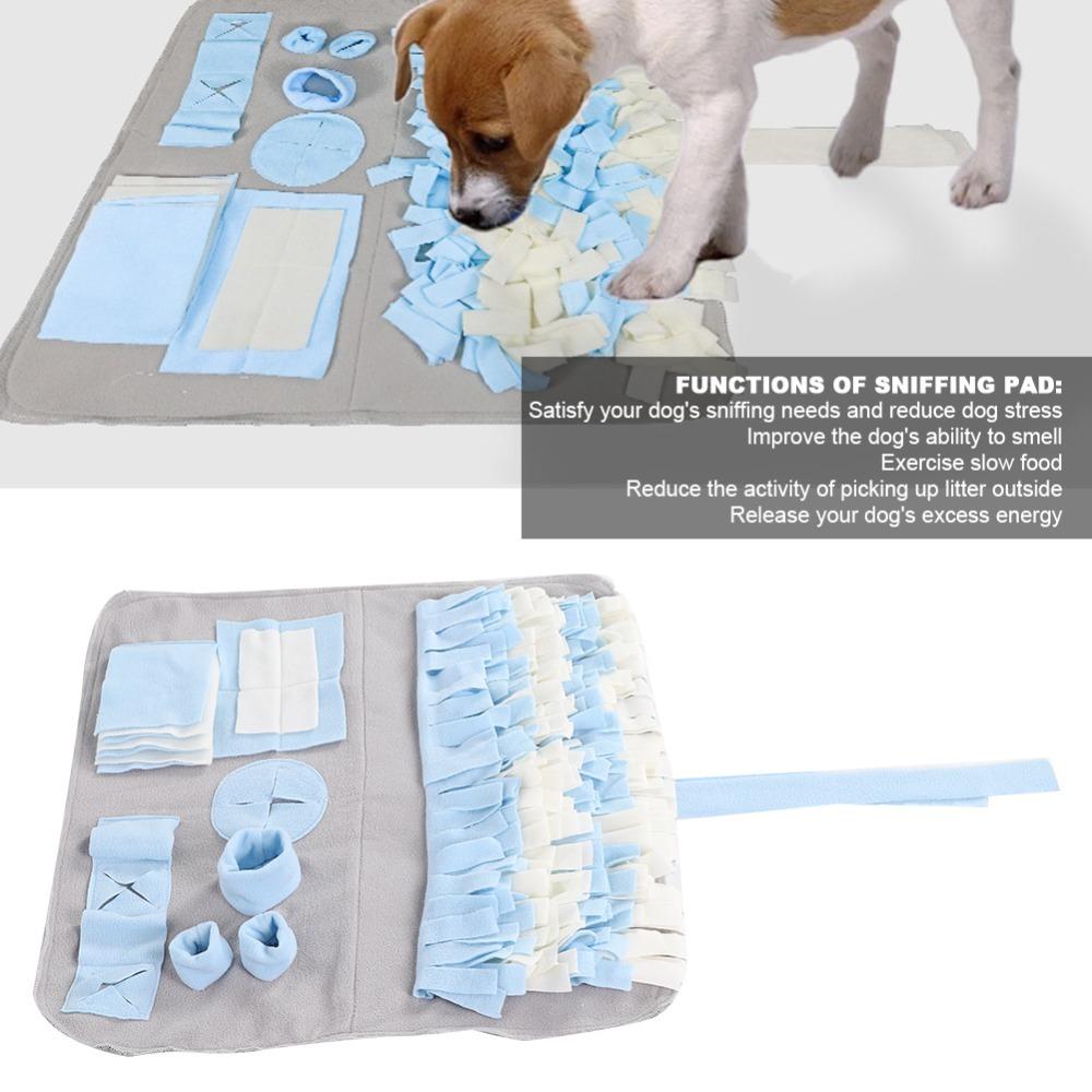 Multi Layer Strips Dog Snuffle Mat Plush Fabric Slow Feeding Mat Restlessness Calming