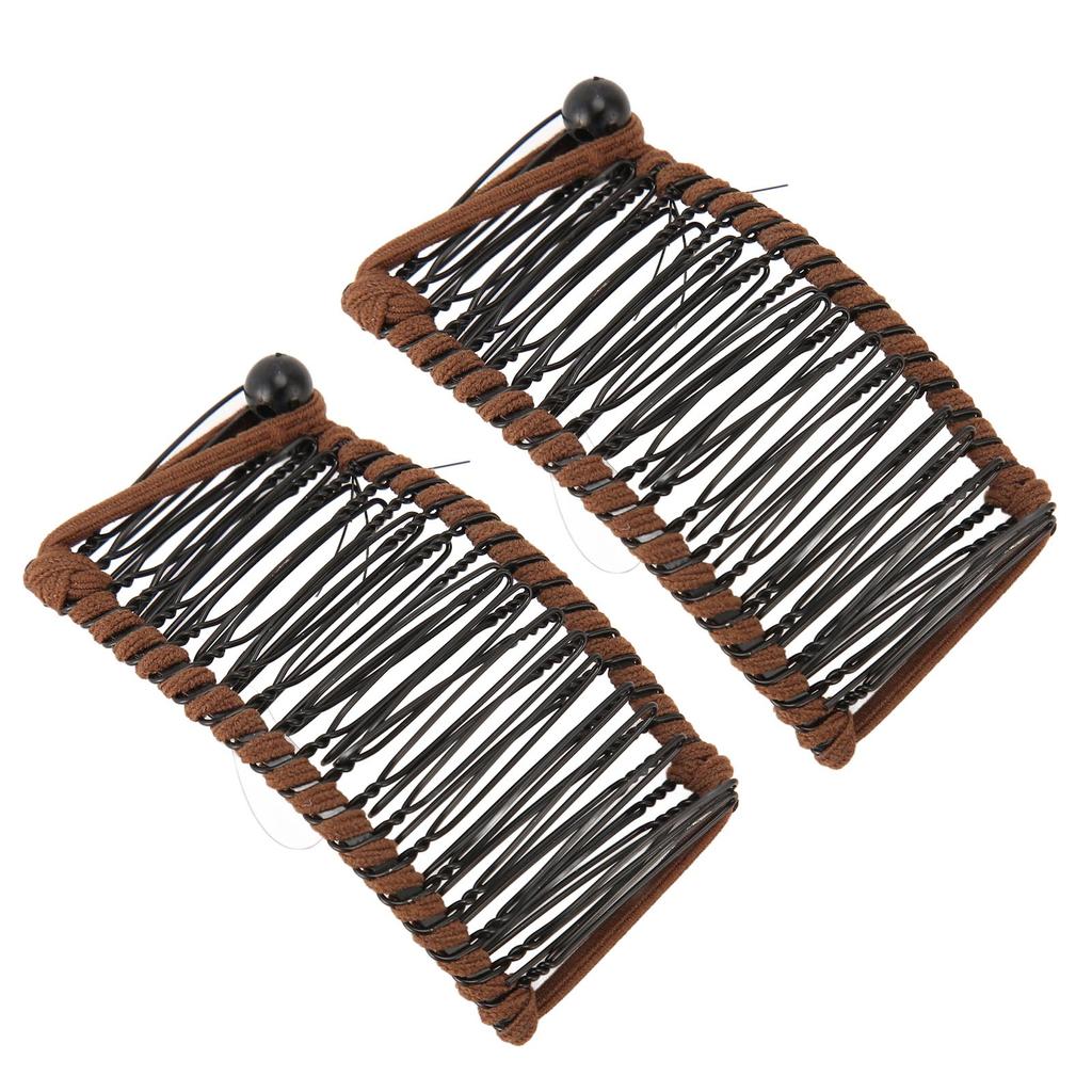 2Pcs Banana Hair Clips Metal Woven Thread Easy Simple Stylish Vintage Clincher Comb for Travel Family