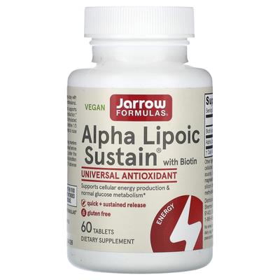 Alpha Lipoic Sustain, with Biotin, 300 Mg, 60 Tablets