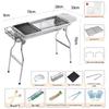 Tri-polar Outdoor Portable Folding Stainless Steel BBQ Grill
