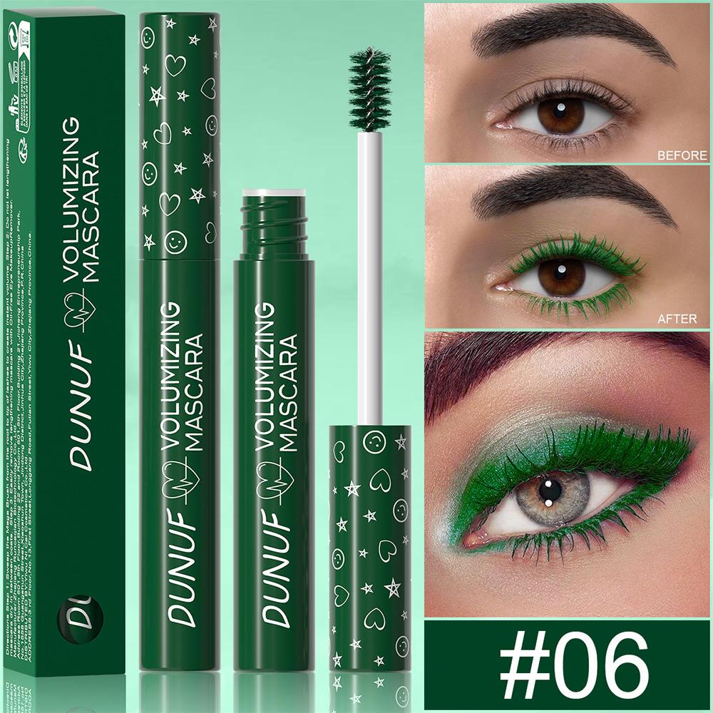 DUNUF Colored Mascara - Long-Wearing, Curling, Volumizing Mascara, Waterproof & Sweatproof, Slim Brush for Precise Application 8 colors