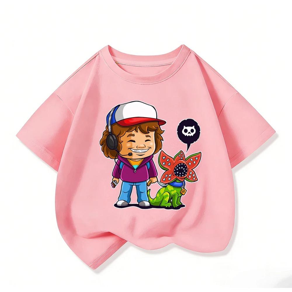 Cool Children Short Sleeve Tee Stylish Stranger Things Crew Neck Fashion Street Summer Casual Tops For Kids 3 14Y