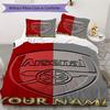 Custom Name Arsenal Pattern Bedding Uilt Set Uilt Cover Pillowcase Home Decoration Birthday Gift (1*duvet Cover+2*pillowcase Without Core)
