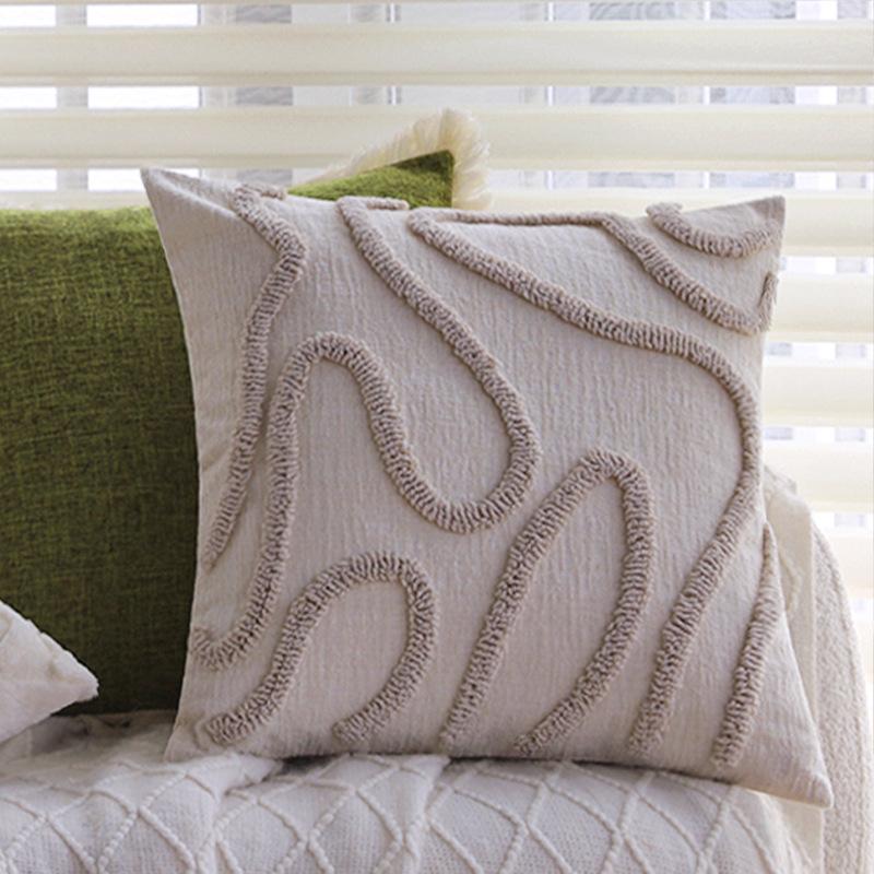 Summer Linen Green Pillowcase Home Hotel Bedroom Pillowcase Sofa Bay Window Cushion Cover Waist Pillowcase