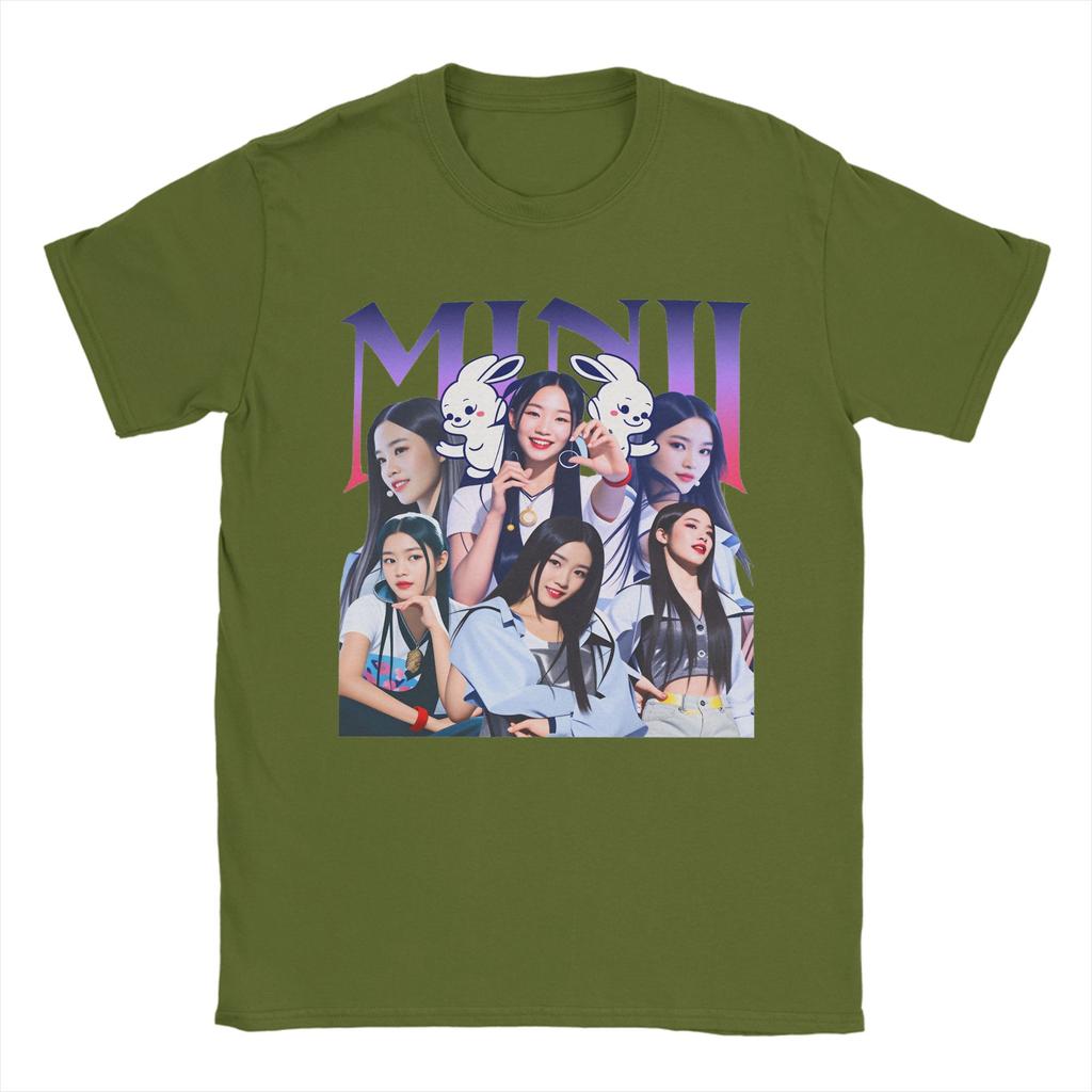 Minji TShirt Summer Kpop Music Fans Trendy Cool T Shirts Couple Pure Cotton Crew Neck Oversize Tees Short Sleeve Vintage Tshirt