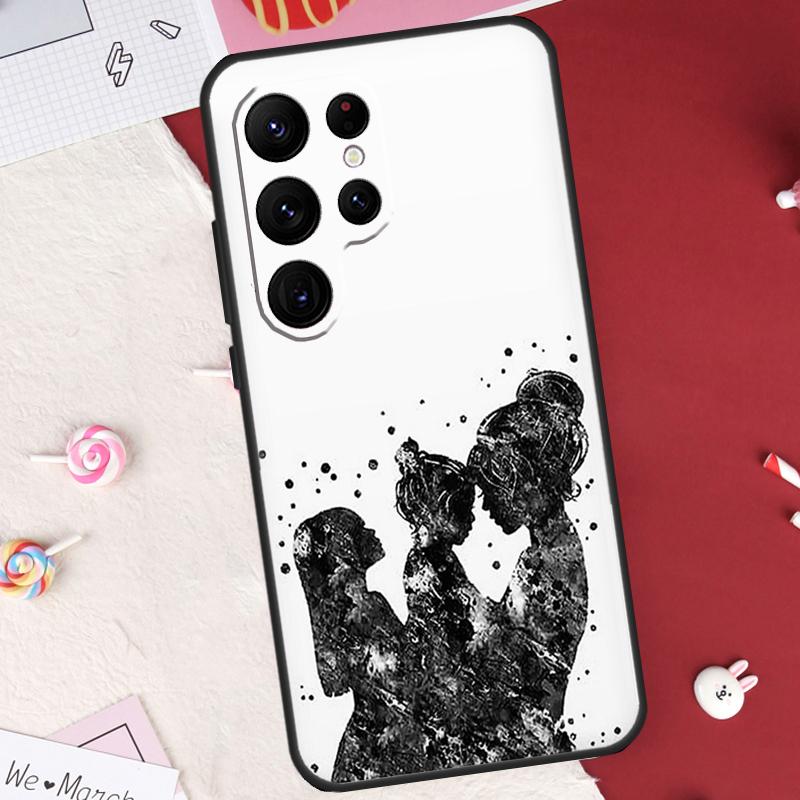 Super Mom Love Kid Case For Samsung Galaxy S24 FE S20 FE S21 S22 S23 S25 S26 Ultra S10 Plus S25 FE Cover Shell