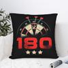 180 Darts Kissenbezug, Retro Dartscheibe Kissenbezug, Vintage Sportspiel Dekor, Schwarzes Zierkissen für Gamer-Zimmer Bar