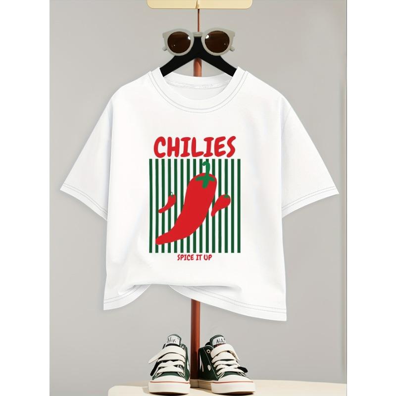 European sizes Baby And Children S Summer Fashion Creative Print Casual Comfortable Short Sleeve T-Shirt 110 белый