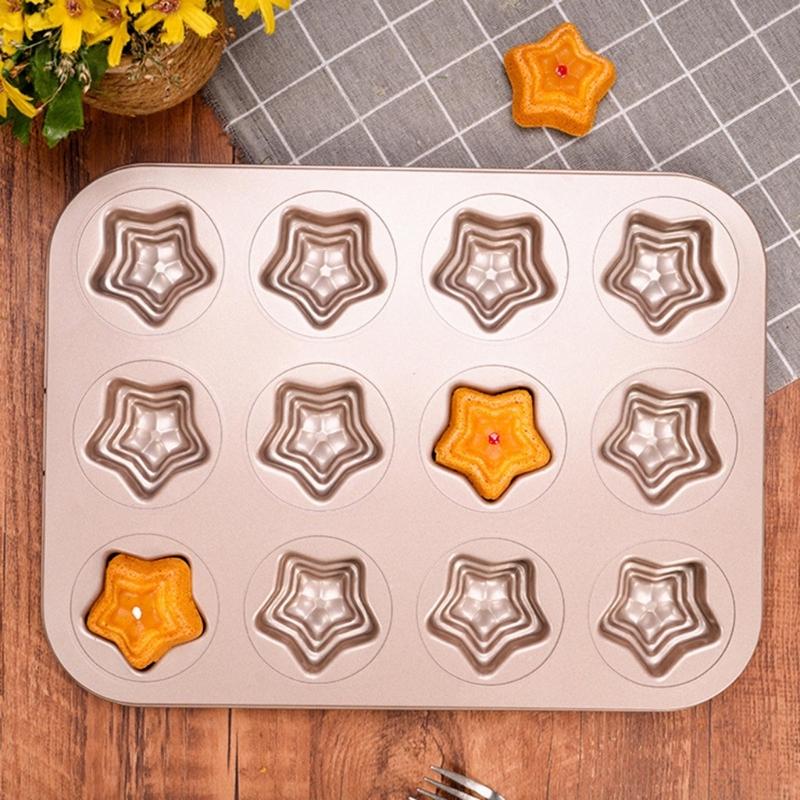 Kuchenform Leicht zu reinigen Dessert Backformen Sternförmiges Kohlenstahlmaterial Kuchenformen Geschenk für Backbegeisterte