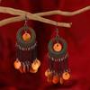 Wind bohemian shell earrings retro ethnic style long fringed earrings seaside vacation style earrings women