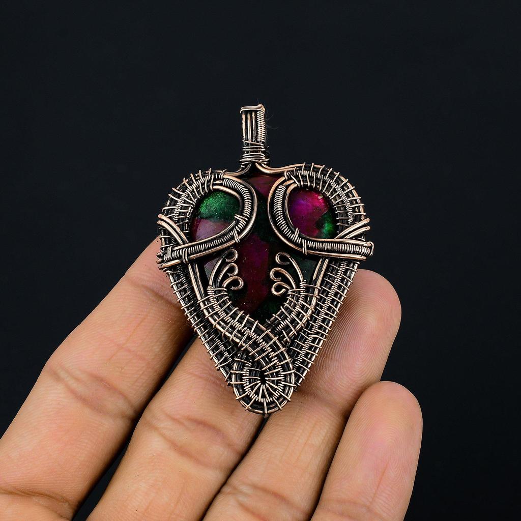 Multi Flash Labradorit Anhänger, 999 Kupferdraht gewickelter Schmuck, Handgefertigter Anhänger Edelsteinschmuck, Geschenke für Ehefrau Brandneuer Anhänger