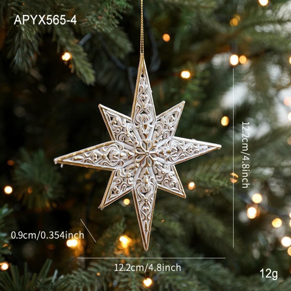 Festive Decor Plastic White Christmas Ornament Elk Snowflake Xmas Baubles Key Christmas Tree Ornament New Year Decoration