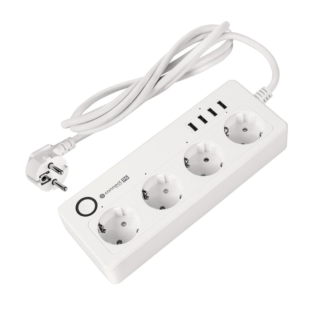 Listwa sieciowa przedłużacz 4 gniazda 4xUSB 2100 mA kabel 1.5 m Tuya