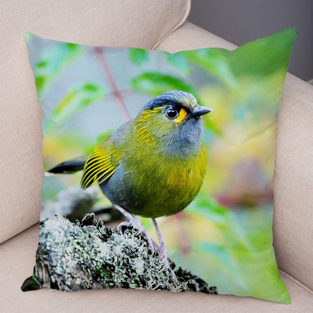 

Диван Главная Автомобильная наволочка Красочный цветок птица украшение милый чехол для подушки с дикой природой 45x45cm