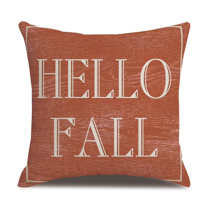 Thanksgiving Linen Pillowcase Autumn Pumpkin Print Pillow Cushion Cover