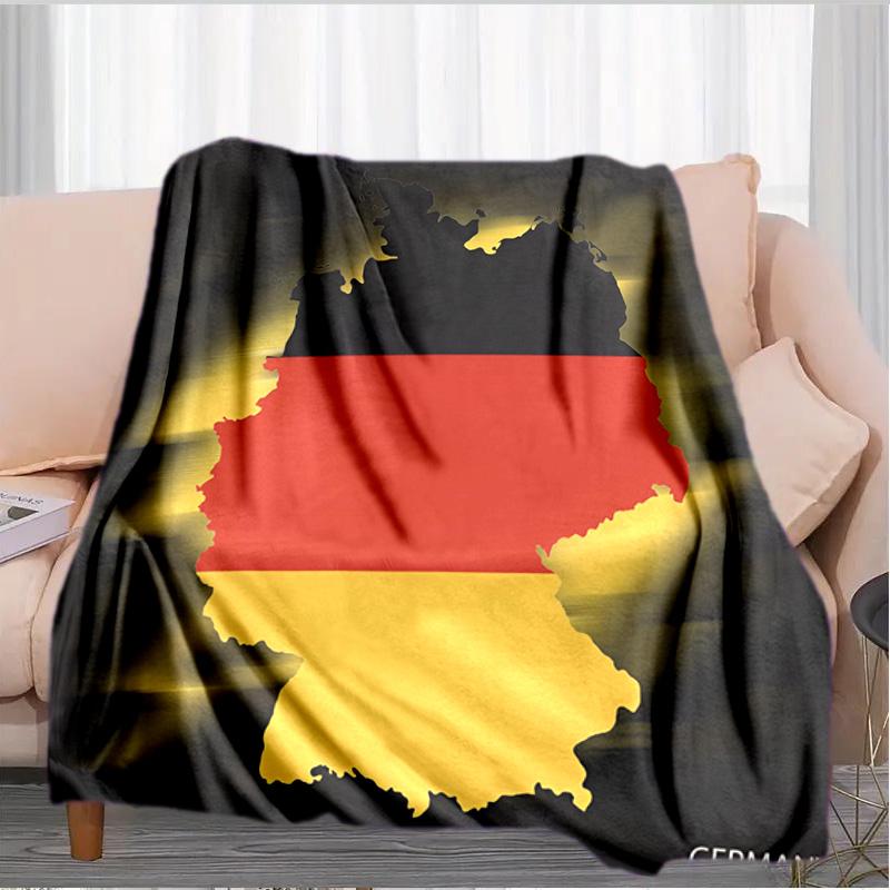 Couverture Drapeau et Carte de l'Allemagne Convient pour les Canapés, Lits, Bureaux et Camping - Cadeau Parfait pour Halloween Noël