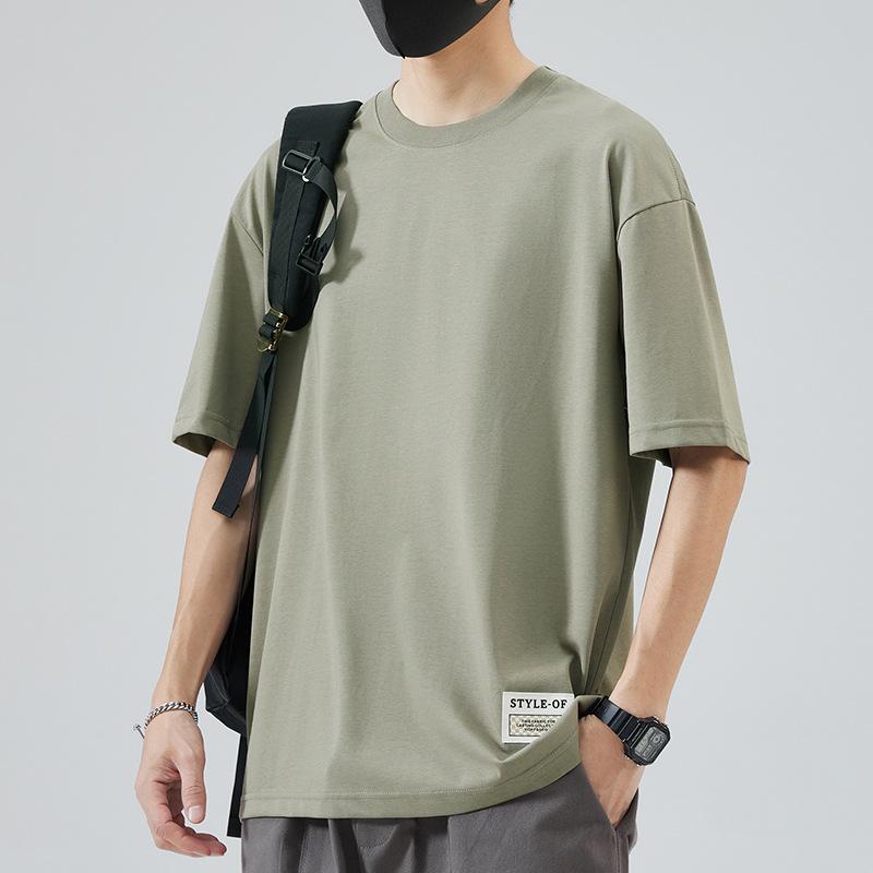 Men Patch Detail Oversized Short Sleeve T Shirt Casual Loose Fit Summer Top