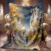 Comfortable Fantasy Castle Pattern Blanket Soft High-Definition Digital Print Cooling Blanket All-Season Use! Soft Breathable 100% Polyester Perfect G