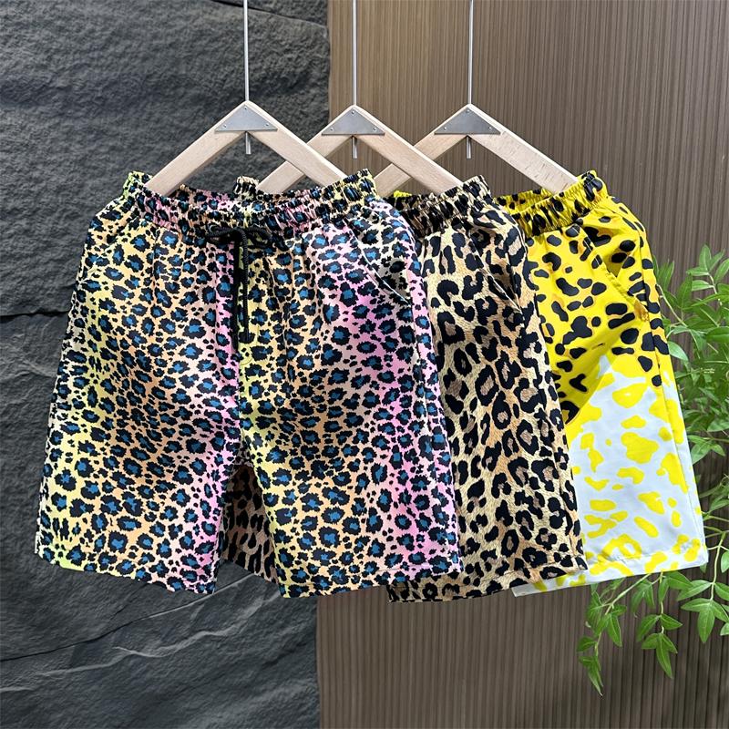 Übergröße M-7XL Sommer Shorts Herren Elastischer Bund Leopardenmuster Lässige Shorts Sommerkleidung