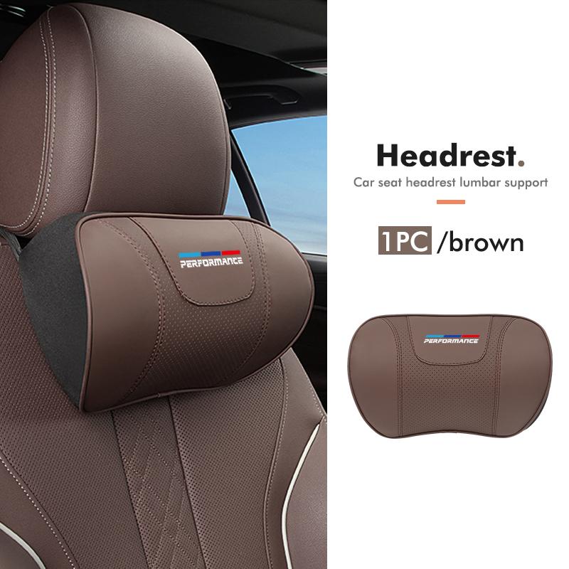 Qhrfm5 Car Logo Headrest Waist Pillow Neck Support Pad Emblem Accessories For BMW 1 3 5 Series G30 G32 G38 2021 2020 2019 2018 E46 E91