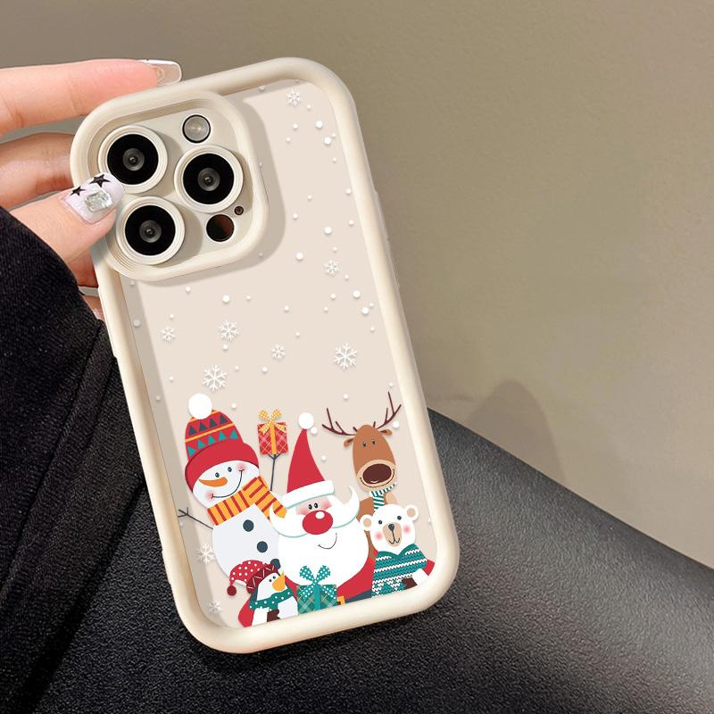 Christmas Phone Case for iPhone 11 13 12 14 15 16 Pro Max XR XS Samsung A15 A55 A05 Redmi 12 13C OPPO A16 A18 A60 Reno 11 Vivo Y17S Y12 Infinix Note
