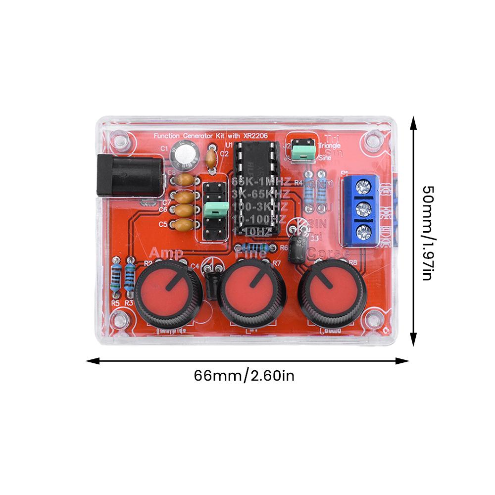 1Hz -1MHz XR2206 Function Signal Generator DIY Kit Sine/Triangle/Square Output Signal Generator Adjustable Frequency Module