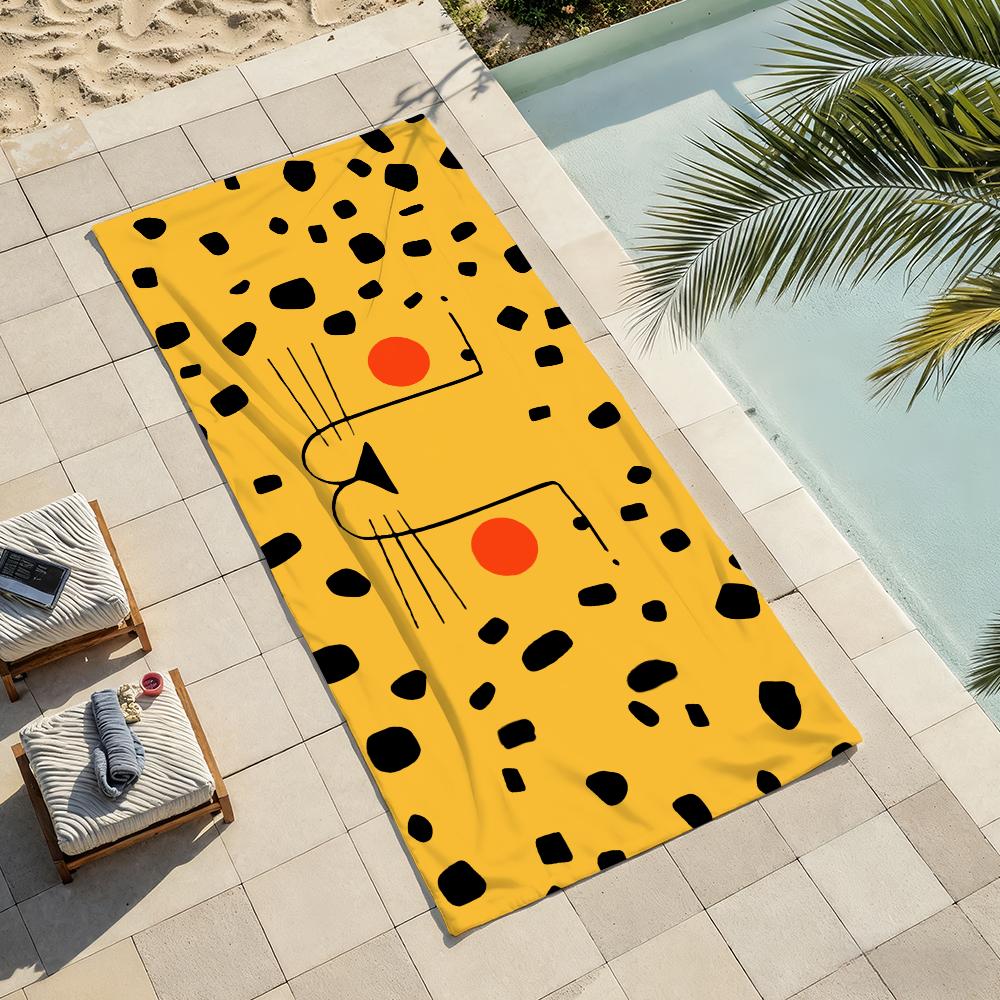 Nordic Cute Tiger Expression Towel Shower Sauna Travel Spa Quick Dry Gym Accessories Soft Large Beach Towels