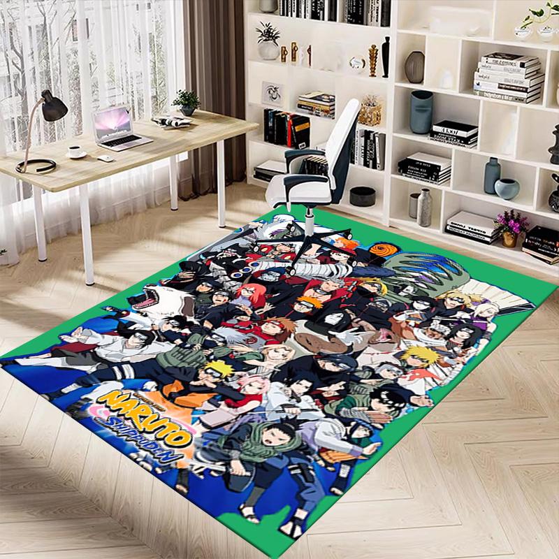 1pc Naruto Akatsuki Members Carpet for Playroom Bedroom Living Room Sofa Home Decor,kids Game Area Rug Non-slip Floor Mat Y723107