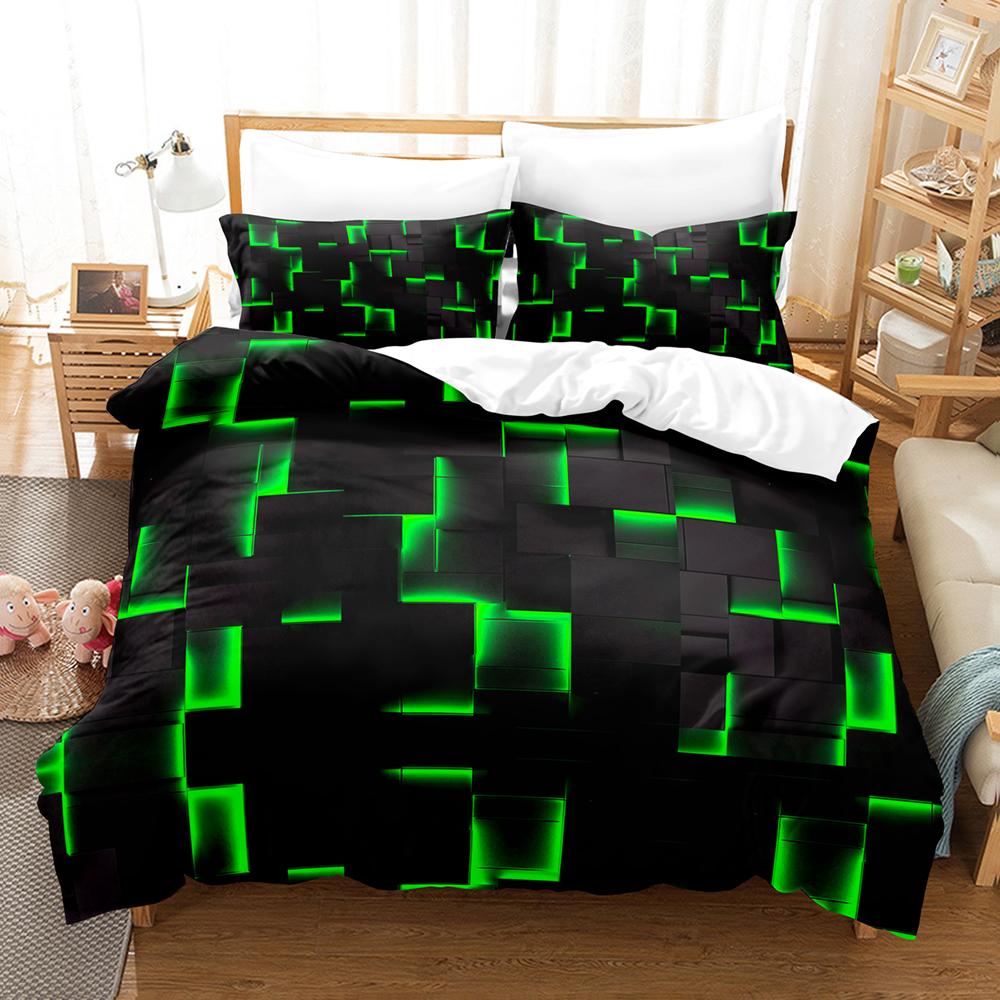 Plaid Bedding Sets 3D Printed Geometry 3pcs Single Twin Queen King Size Checkered Bedspread Teen Adult Cool Gift Room Decor