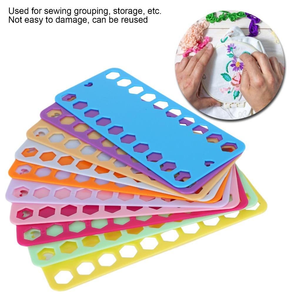 10Pcs Stackable Design Embroidery Floss Organizer 20 Holes Thread Winding Board For Cross Stitch