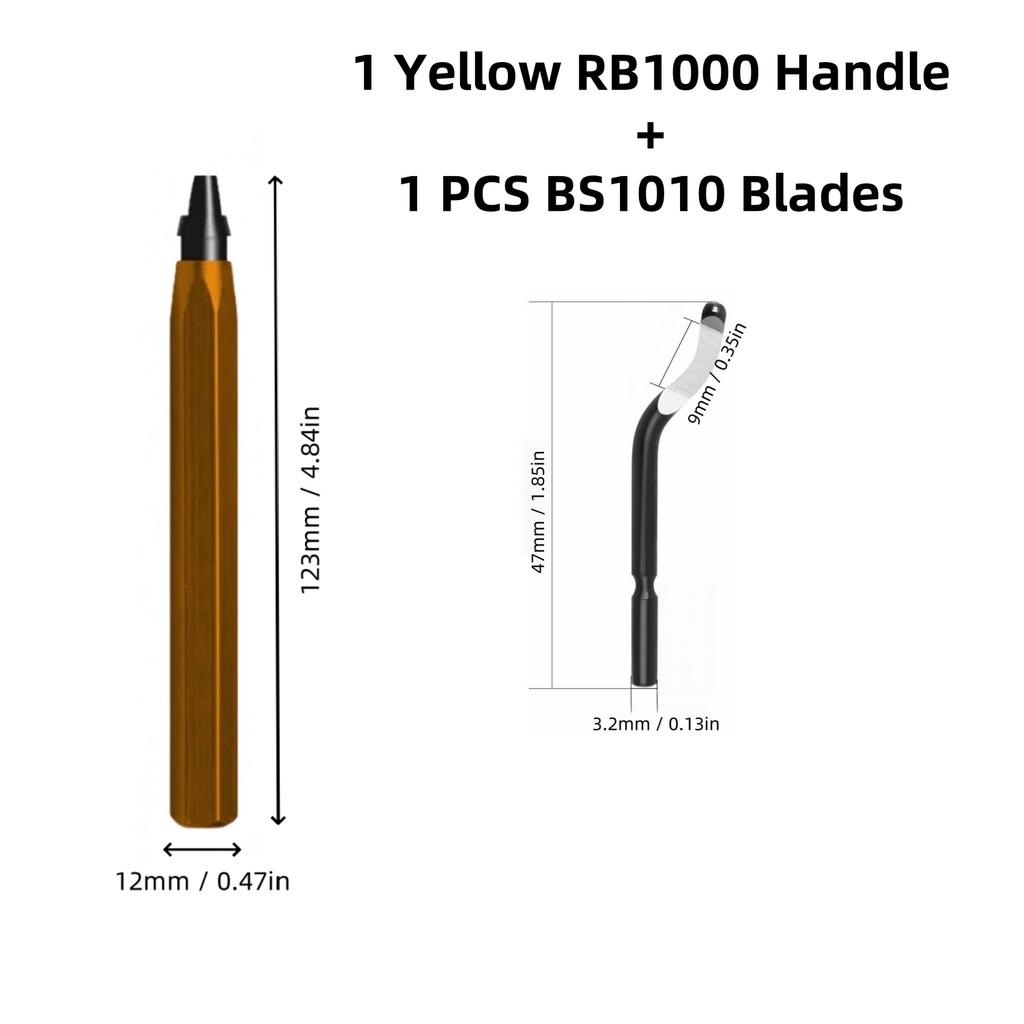 Deburring Remover Cutting Tool RB1000 Metal Handle and BS1010 Rotary Deburr Blade Replacement for Resin PVC Plastic 3D Printing