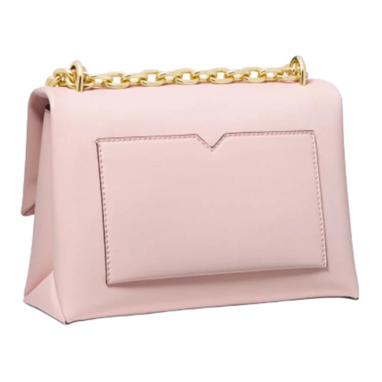 Michael Kors Mk Cece Classic Solid Color Vintage Chain Gold Buckle Flap Polyester Crossbody Shoulder Bag Medium Women Bags 35F2G0EF8O-POWDER-BLUSH