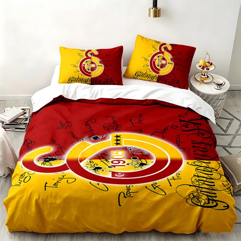Galatasaray 3-teiliges Set Perfekt für das Schlafzimmer Gemütliches Bettwäsche-Set enthält einen Bettbezug und zwei Kissenbezüge Ideales Geburtstags- oder Weihnachtsgeschenk