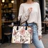 Butterfly Flower Print Tote Bag Large Capacity Casual Daily Shoulder Handbag for Outdoor Shopping Travel