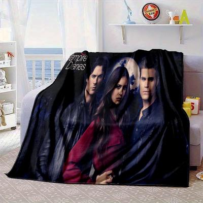 Vampire Movies Blanket Flannel Blanket for Bed, Sofa, Camping, Hiking, Picnic Essentials, Gift for Family Fan Gifts