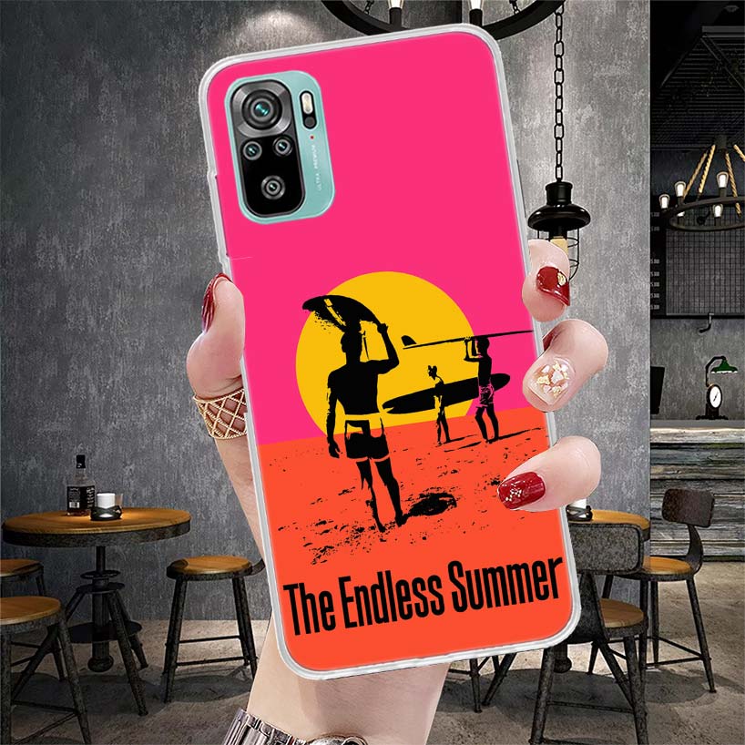 Surfboard Surfing Surf Girl Summer Soft Phone Case For Xiaomi Redmi Note 15 14 14S 13 12 Pro Plus 12S 11 11S 11E 10 10S 11T 5G F