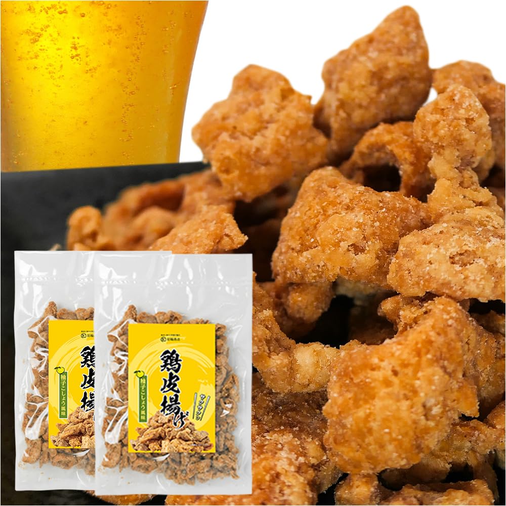 Saiwa Shoten Fried Chicken Made in Refreshing Yuzu Pepper Chicken Skin Crispy Chicken Skin 200g of Chicken Skin with Yuzu Pepper Skin, Japan, Flavor,