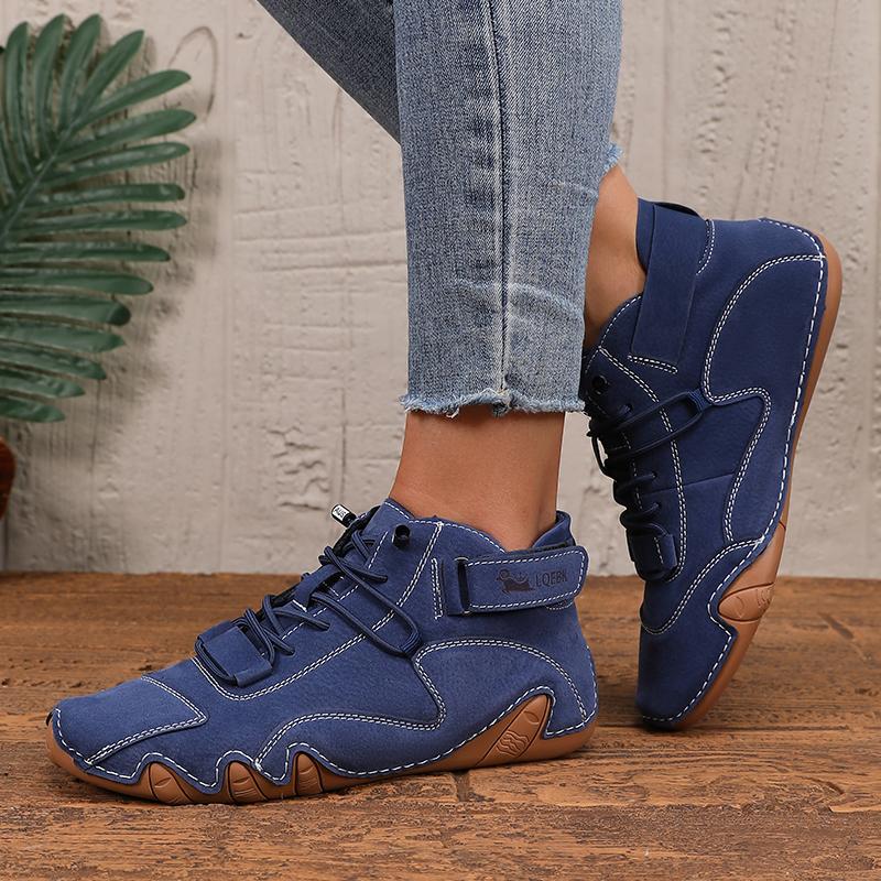 

Женские лоферы на шнуровке в стиле ретро, уличные, с прочным верхом, противоскользящие, для верховой езды, универсальные ботинки для通勤, многофункциональные парные ботинки 37 королевский синий