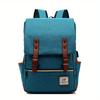 New Personalized Retro Men's and Women's Outdoor Canvas Large Travel Backpack, Zipper Closure, Solid Color Fashionable Backpacks