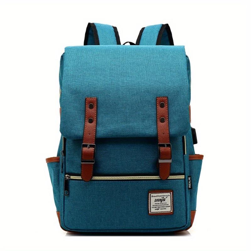 New Personalized Retro Men's and Women's Outdoor Canvas Large Travel Backpack, Zipper Closure, Solid Color Fashionable Backpacks