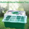 5/10 Pcs Seeding Nursery Tray with Ventilation Hole 12 Grids Starter Tray Growing Cultivation Planting Box Mini Greenhouse
