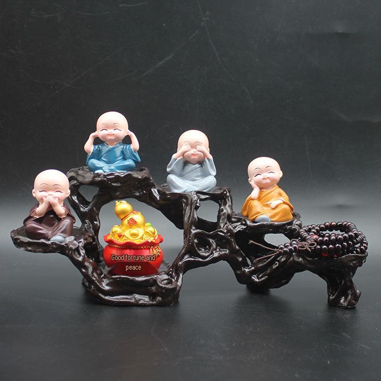 Zen Monk Figurine Ornament for Home Decor - Perfect for Living Room, Office, or Gift Displays