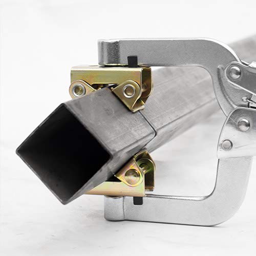 11-inch Pipe Clamp, Pipe Pliers with V-Pad, Heat-Resistant Steel, Welding Clamp with Adjustable Spindle, for Round and Square Pipes, Ideal for Butt We