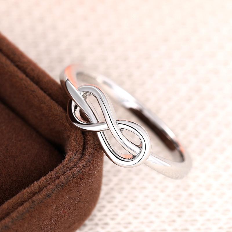CopperInfinity Figure Eight Shape Finger Rings for Women Wedding Band Accessories Fashion Jewelry Gifts