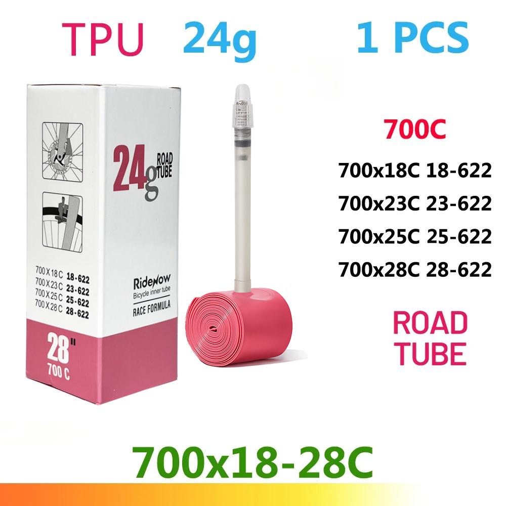 Ridenow superlight 24g Tpu inner tube 700c 700x18-28c Road Bike Inner Tire 45mm/65mm/85mm 700c Super Light Inner Tube Presta Valve