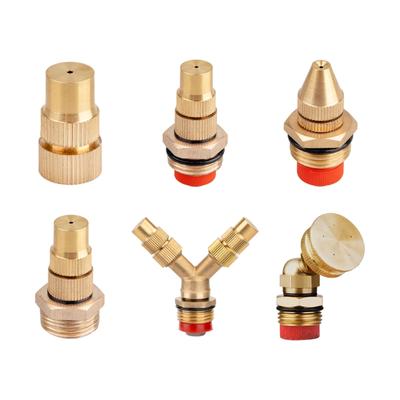 Brass Nozzle Sprinkler High Pressure Spray Misting System Nozzle Dust Control Mist Nozzle for Outdoor Cooling System