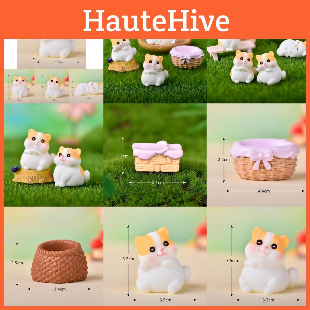 Lovely Resin Orange Tabby Cat Models For Diy Fairy Garden Landscaping