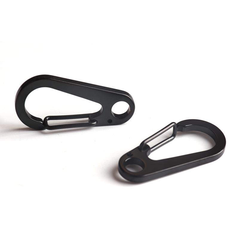5 pcs, High quality vacuum plated titanium matte black 45MM hiking buckle, outdoor, stainless steel, spring quick hanging buckle, lightweight hiking