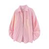 Moda Uomo Primavera 2026 Camicia a Righe Uomo Casual Larga Stile Hong Kong Camicie Uomo Monocolore Camicie Coreane a Maniche Lunghe