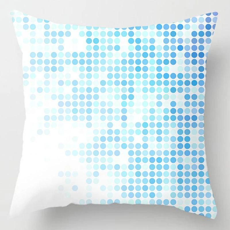 Blue Geometric Shiny Pattern Pillowcase Office Living Room Home Pillowcase Car Ornaments